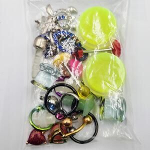 MIXED LOT Body Jewelry Gauges Piercings Grunge Body Art Various Mixed Material
